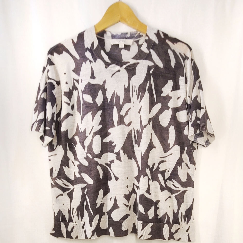 LOFT Printed Elbow Sleeve Pullover